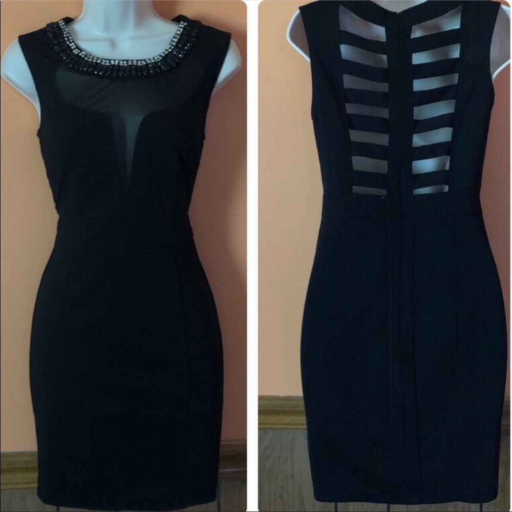 SOLD Embellished Neckline Cut Out Back Dress